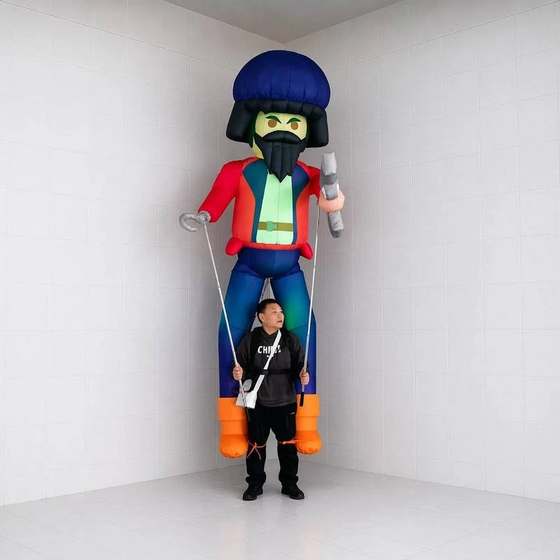 Inflatable Pirate Man Carrying Parade Puppet (5)